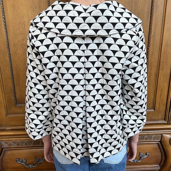 Emma James Black and White Patterned Cardigan - Picture 2 of 2